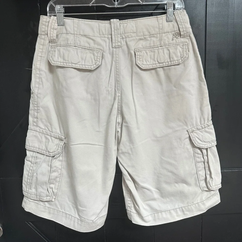 Aeropostale Mens Cargo Shorts Khaki‎ Tan Cotton Size 30